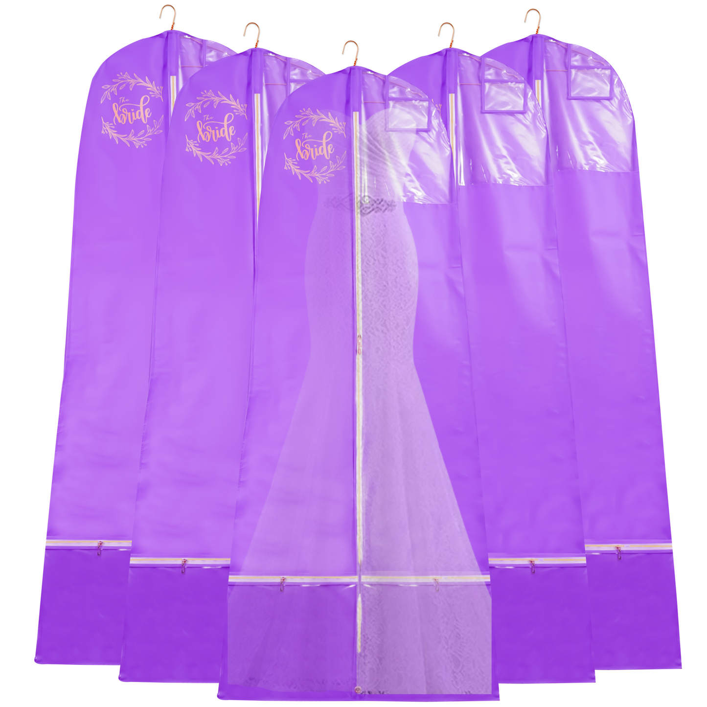 Premium Lehenga Gown Cover 10" Gusset - PURPLE