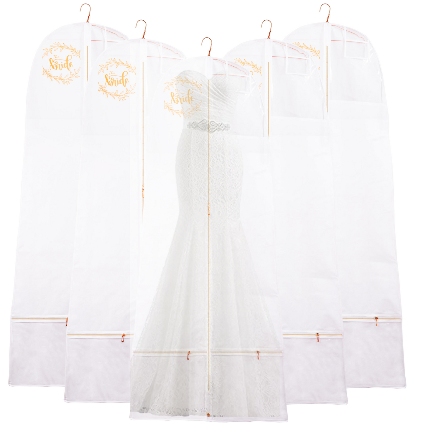 Premium Lehenga Gown Cover 10" Gusset - WHITE