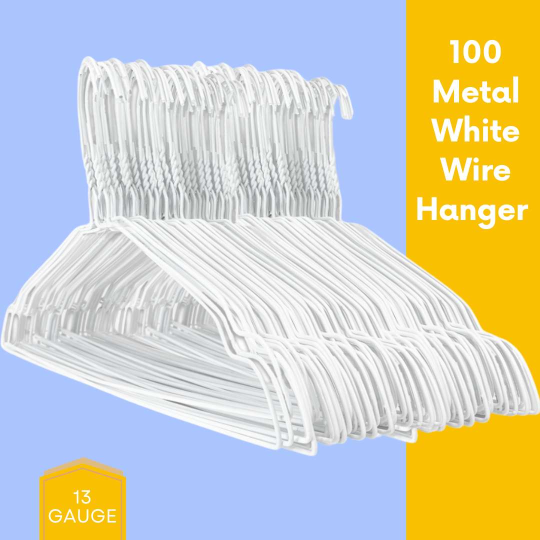 Laundry Metal Wire Hanger For Dry Cleaners 16" 2.3mm - White