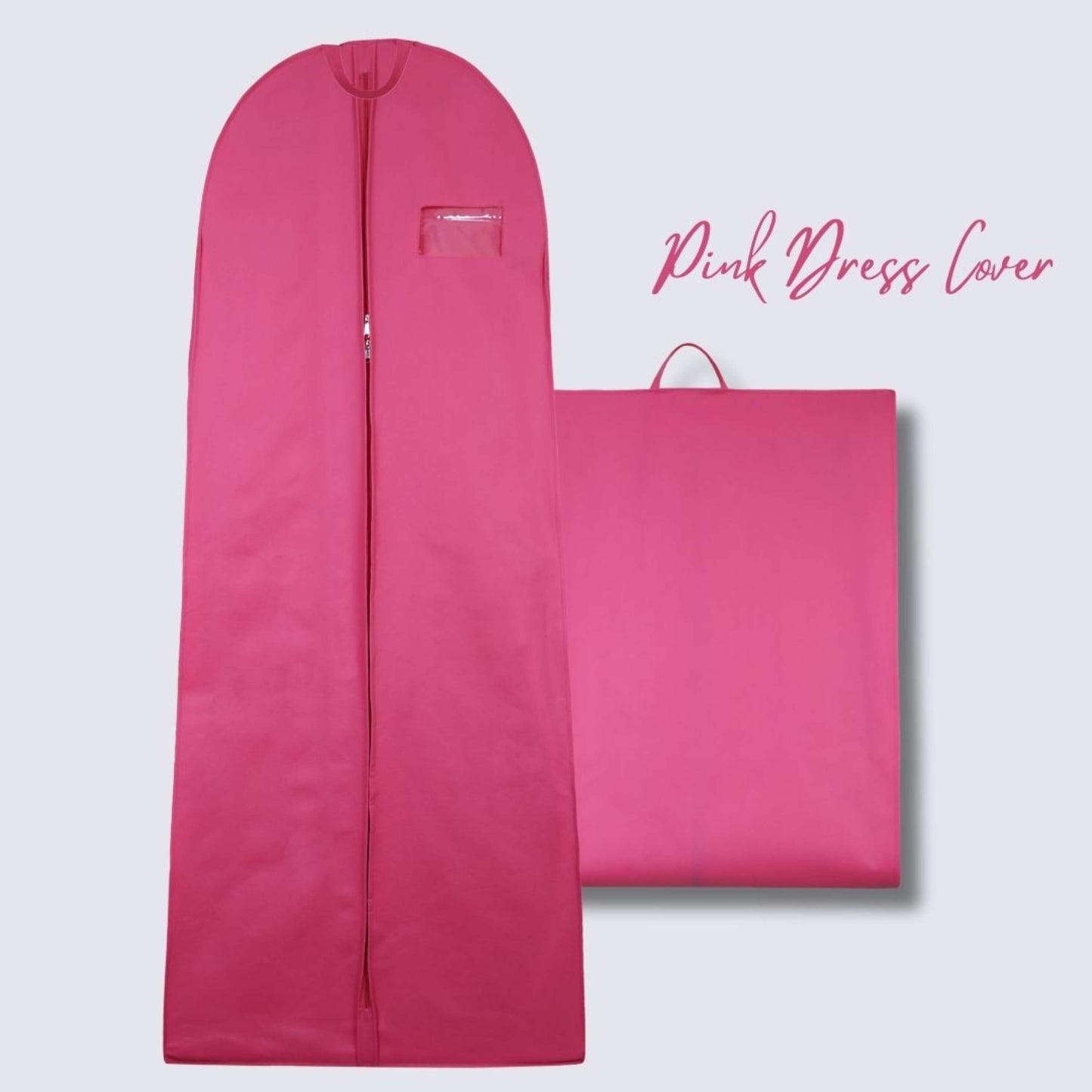 Wedding Lehenga Gown Long Dress Garment Cover Bags 72" with 8" Gusset - PINK