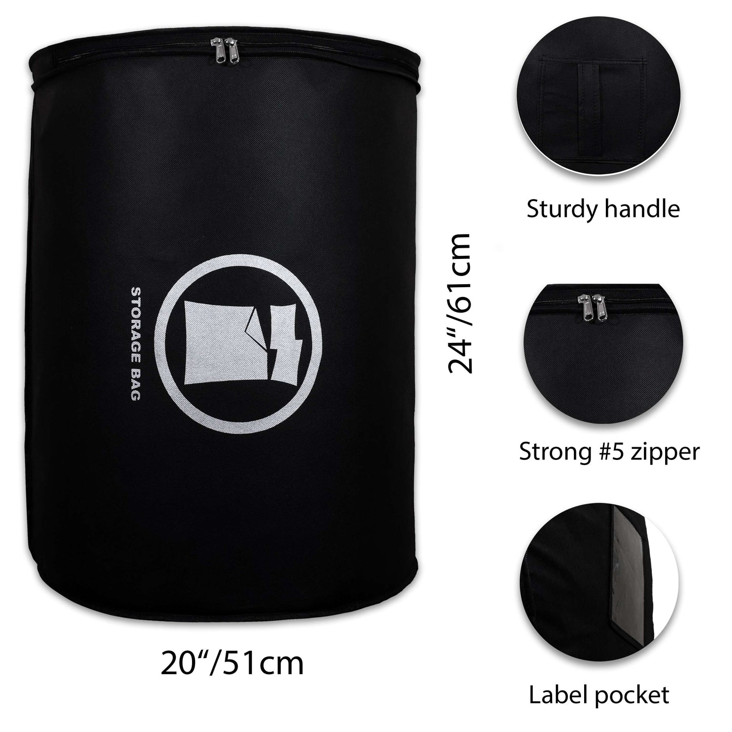 Bedding Storage Bags 24" (Black)