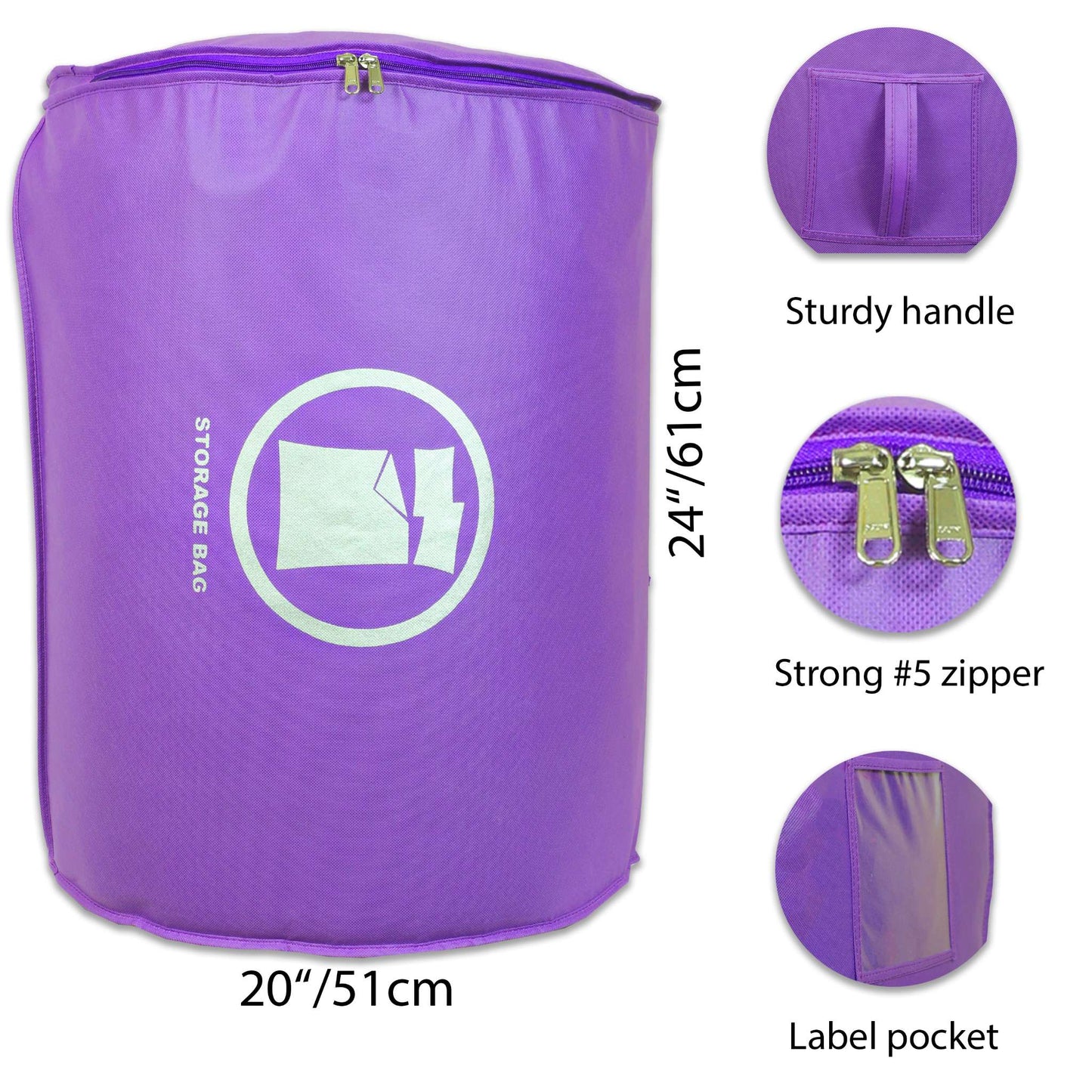 Bedding Storage Bags 24" (Purple)