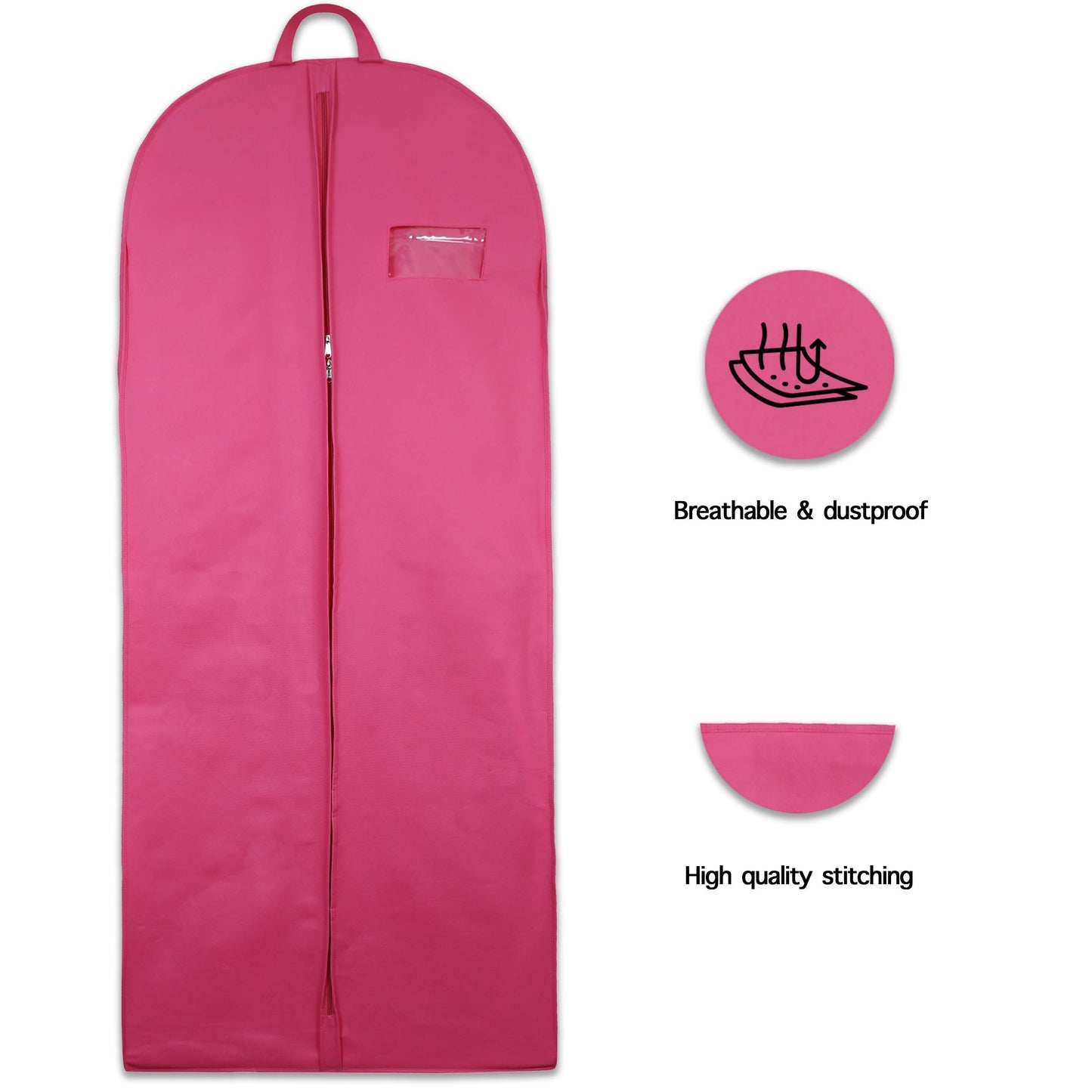 Wedding Lehenga Gown Long Dress Garment Cover Bags 72" with 8" Gusset - PINK