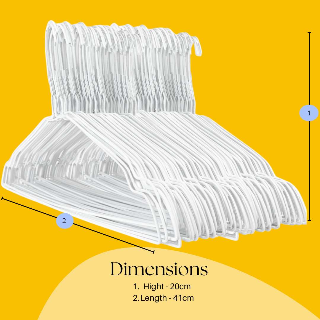 Laundry Metal Wire Hanger For Dry Cleaners 16" 2.3mm - White