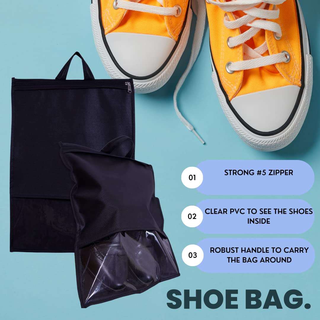 Shoe Bag for Travel & Storage - Black