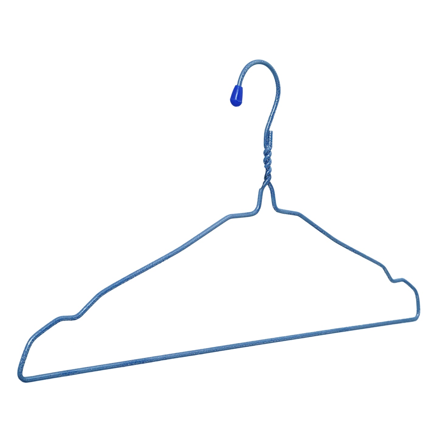 Clothes Metal Hanger 16 Inch 3mm - Texture Blue (Pack of 5)