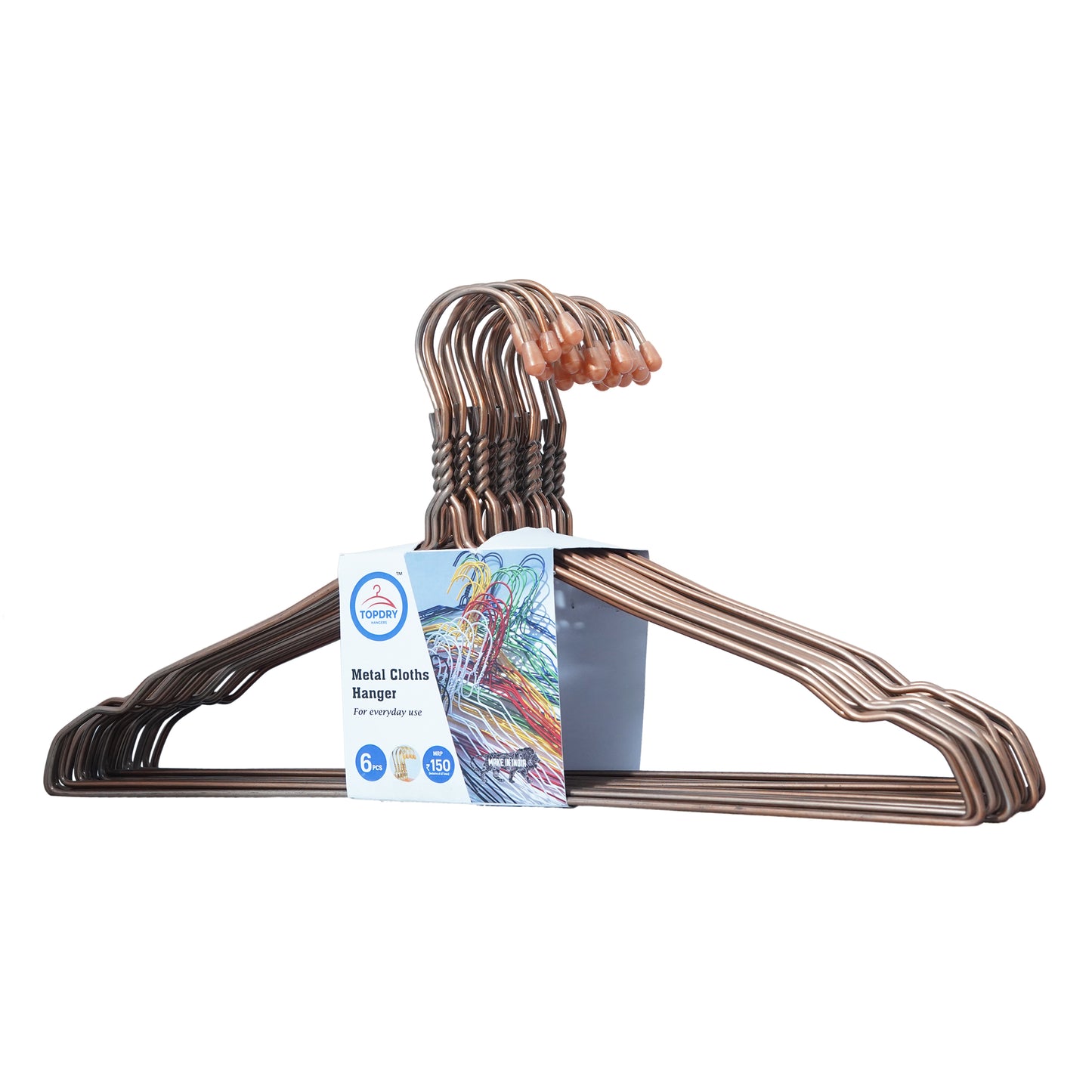 Clothes Metal Hanger 16 Inch 3mm - Powder Coated Copper (Pack of 5)