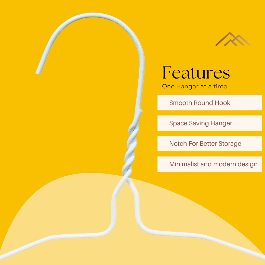 Laundry Metal Wire Hanger For Dry Cleaners 16" 1.9mm - White