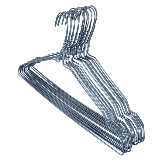 Dryclean & Laundry Metal Wire Hanger 16" 2.2mm - Galvanised (Silver)
