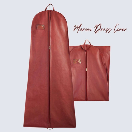 Wedding Lehenga Gown Long Dress Garment Cover Bags 72" with 8" Gusset - MAROON