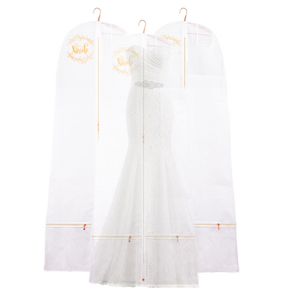 Premium Lehenga Gown Cover 10" Gusset - WHITE