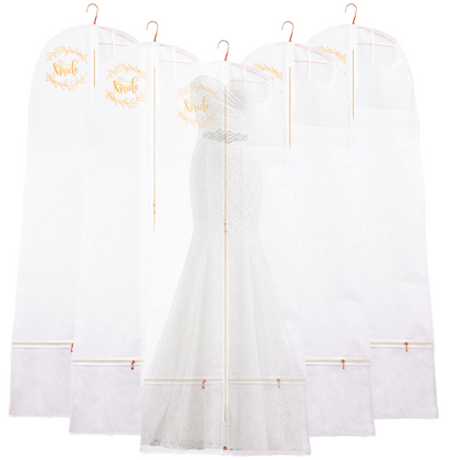 Premium Lehenga Gown Cover 10" Gusset - WHITE