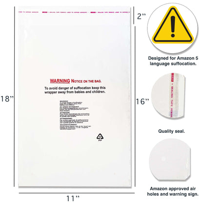 PP Poly Bags 12x18"