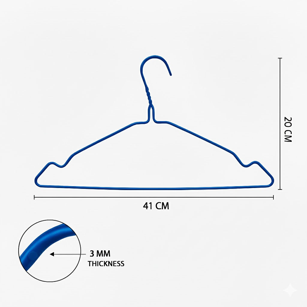Metal Wire Hangers Blue