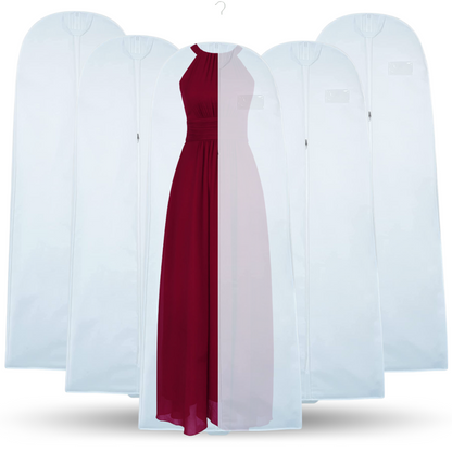Wedding Lehenga Gown Long Dress Garment Cover Bags 72" with 8" Gusset - WHITE
