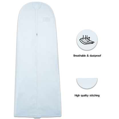 Wedding Lehenga Gown Long Dress Garment Cover Bags 72" with 8" Gusset - WHITE