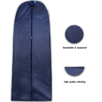 Wedding Lehenga Gown Long Dress Garment Cover Bags 72" with 8" Gusset - BLUE