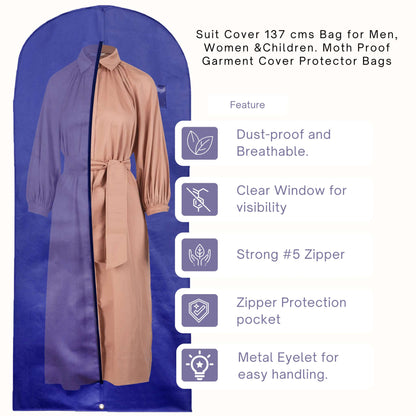 Foldable Long Dress Cover - 54" Blue