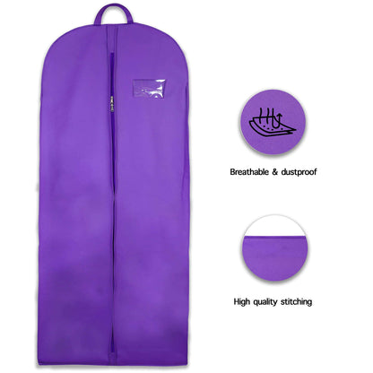 Wedding Lehenga Gown Long Dress Garment Cover Bags 72" with 8" Gusset - PURPLE