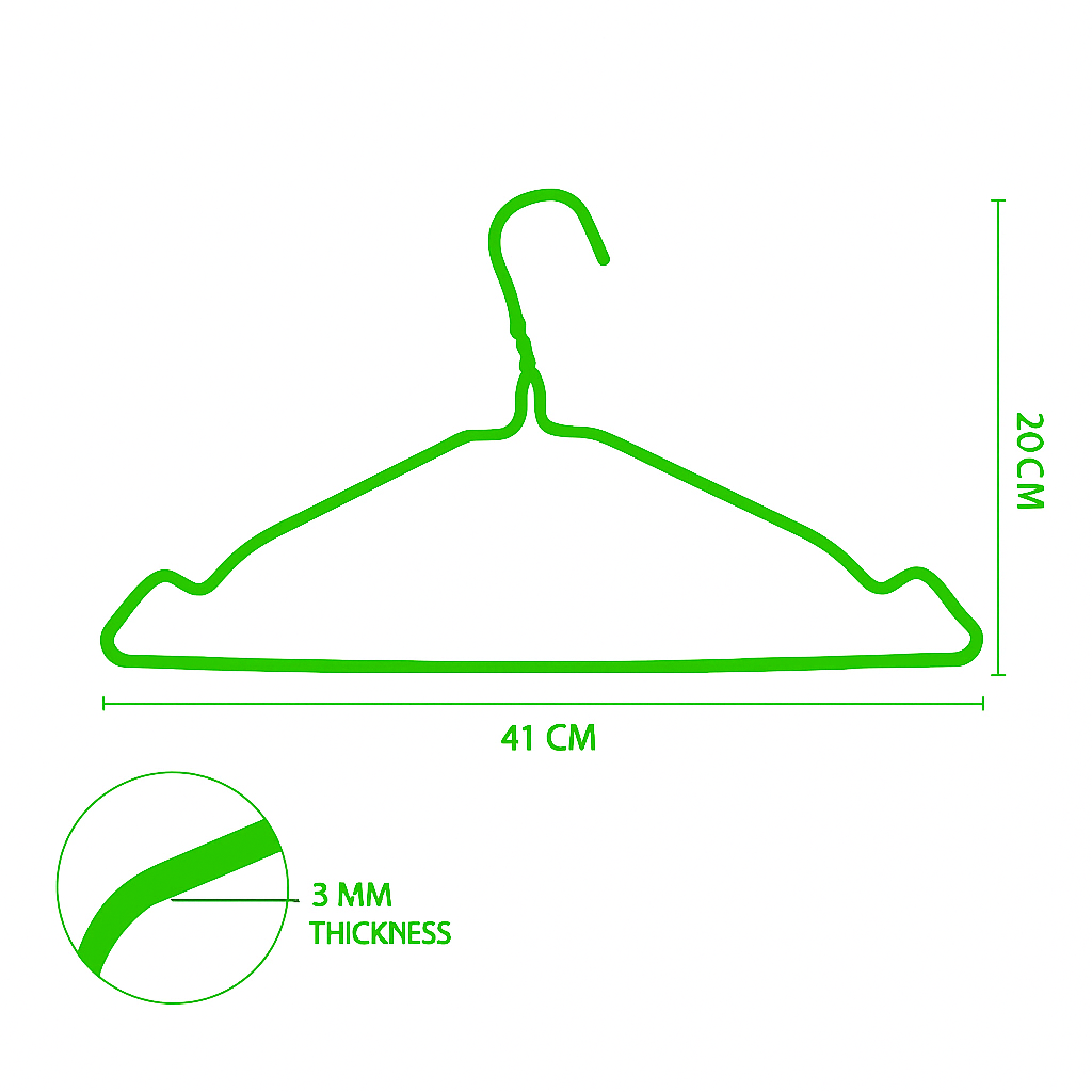 Metal Wire Hanger Green 