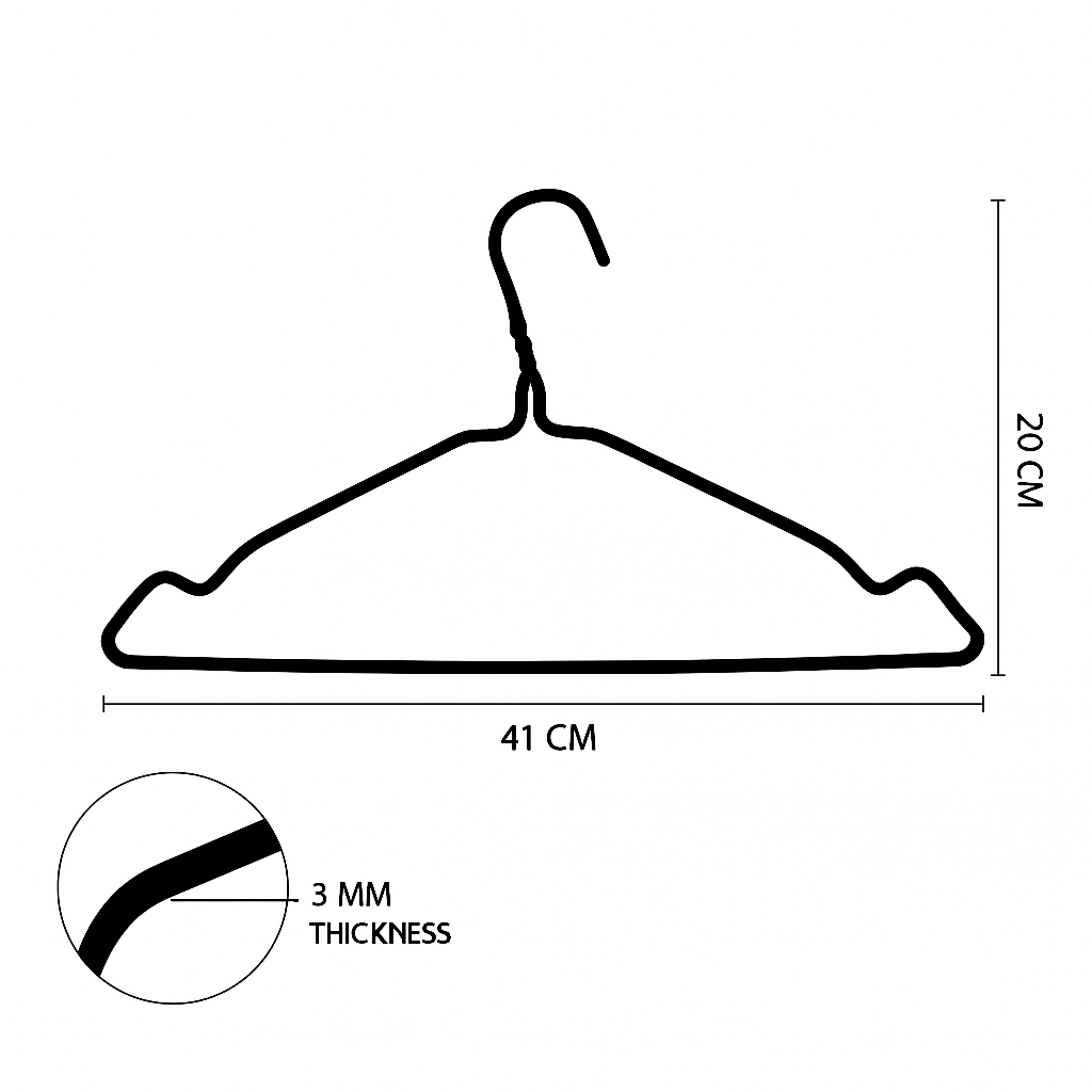 Metal Wire Hanger Black