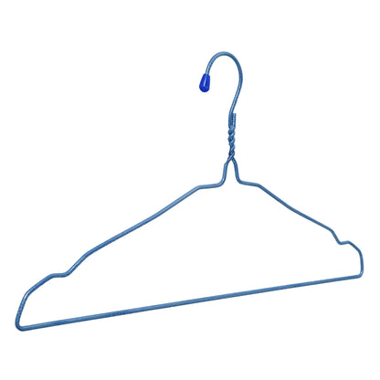 Clothes Metal Hanger 16 Inch 3mm - Texture Blue (Pack of 5)