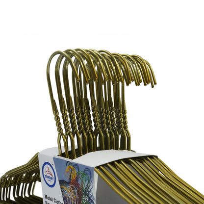 Laundry Metal Wire Hanger For Dry Cleaners 16" 2.1mm - Gold