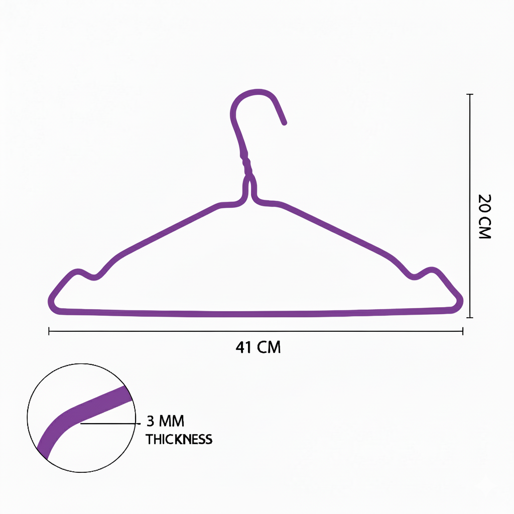 Metal Wire Hanger Purple 