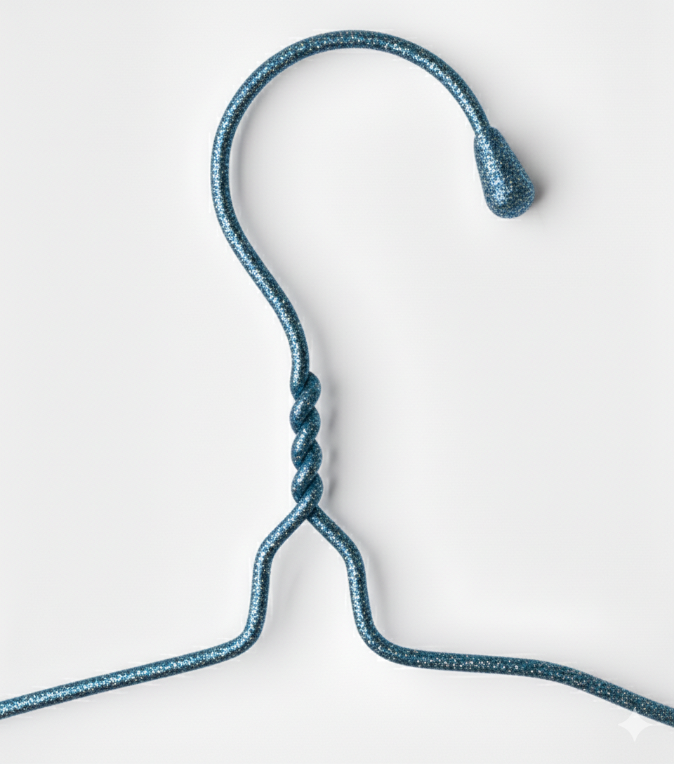 Clothes Metal Hanger 16 Inch 3mm - Texture Blue