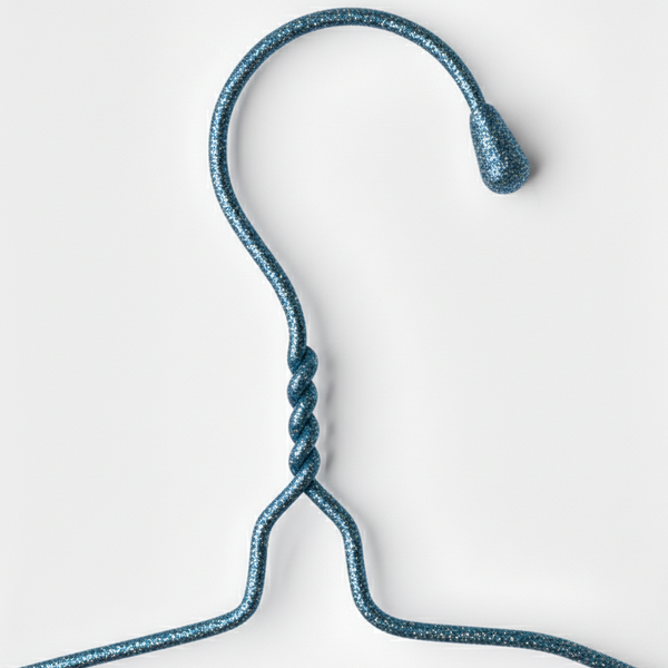 Clothes Metal Hanger 16 Inch 3mm - Texture Blue
