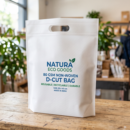 D-Cut Non Woven Bag 12" x 16" with 4" Gusset