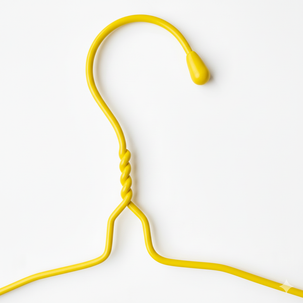 Clothes Hanger 16"  3mm with Cap - Yellow