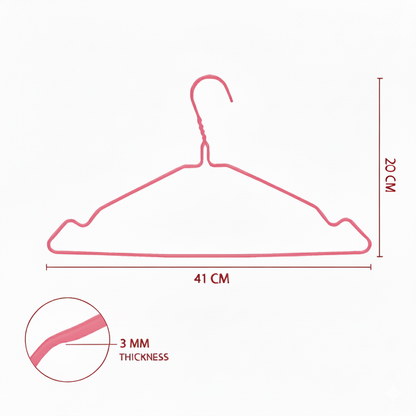 Metal Wire Hanger 16"  3mm - Pink