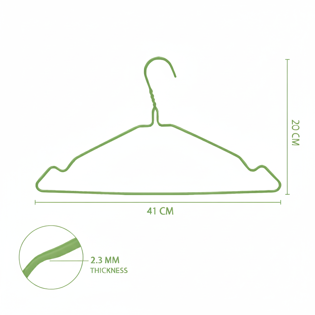 Metal Wire Hanger Green