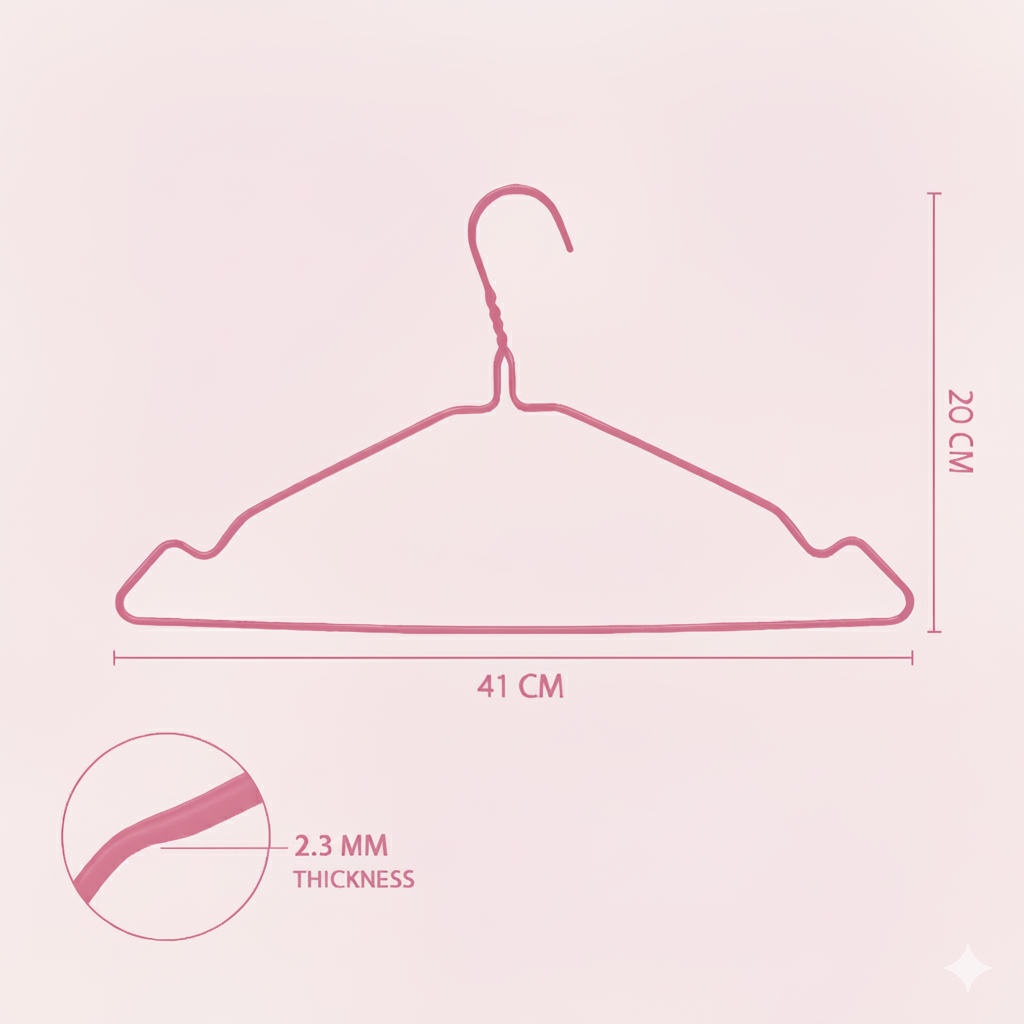 Metal Wire Hanger Pink