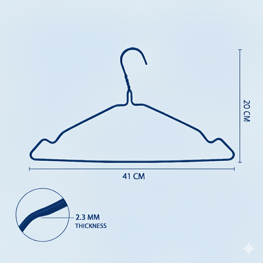 Metal Wire Hanger Blue