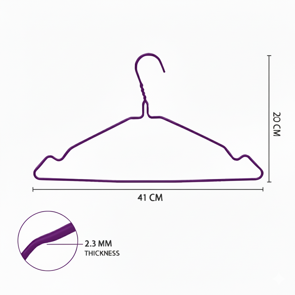 Metal Wire Hanger Purple 