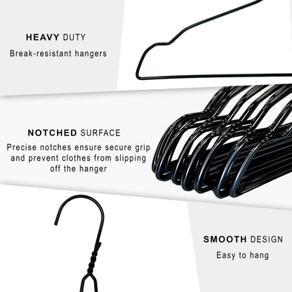 Premium Metal Hanger 16" 10 Gauge - Black