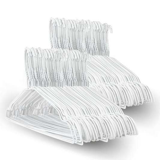 Laundry Metal Wire Hanger For Dry Cleaners 16" 1.9mm - White
