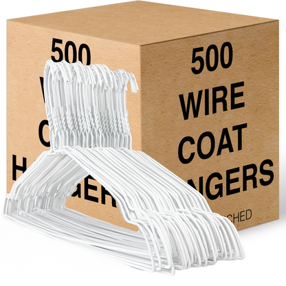 Laundry Metal Wire Hanger For Dry Cleaners 16" 1.9mm - White