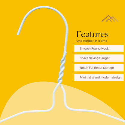 Laundry Metal Wire Hanger For Dry Cleaners 16" 1.9mm - White