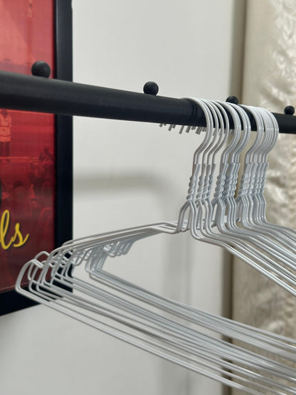 Laundry Metal Wire Hanger For Dry Cleaners 16" 1.9mm - White